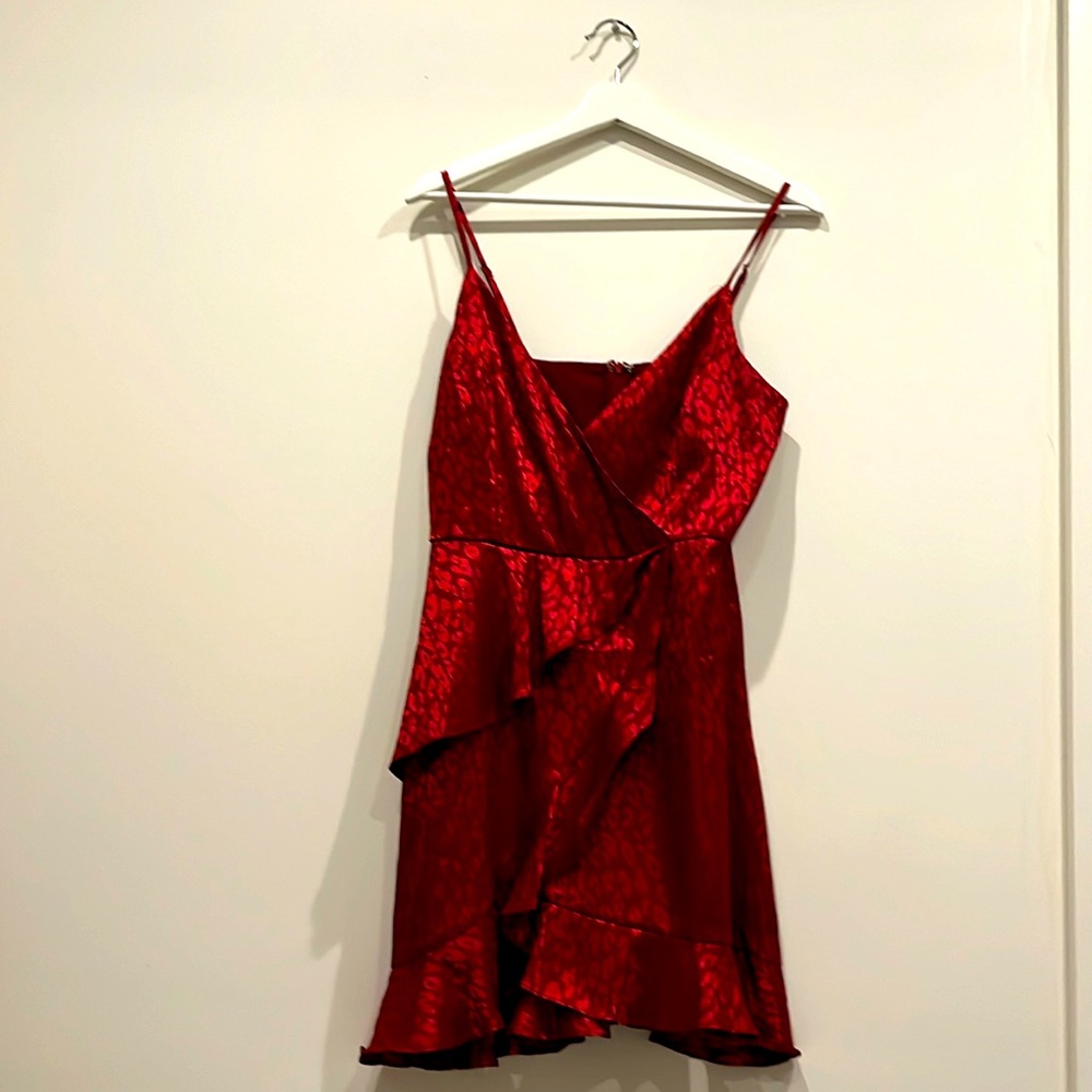 “Attar’d state” Large Red Cheetah Print Dress